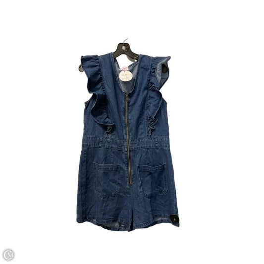 Romper By Almost Pink In Blue Denim, Size: M