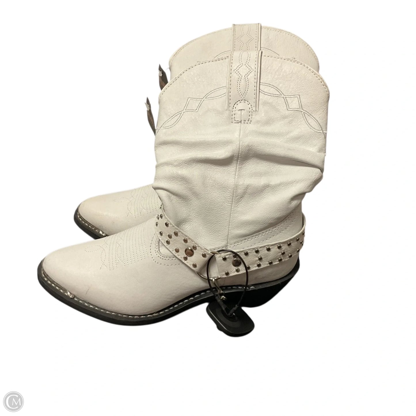 Boots Mid-calf Heels By Shyanne In White, Size: 7