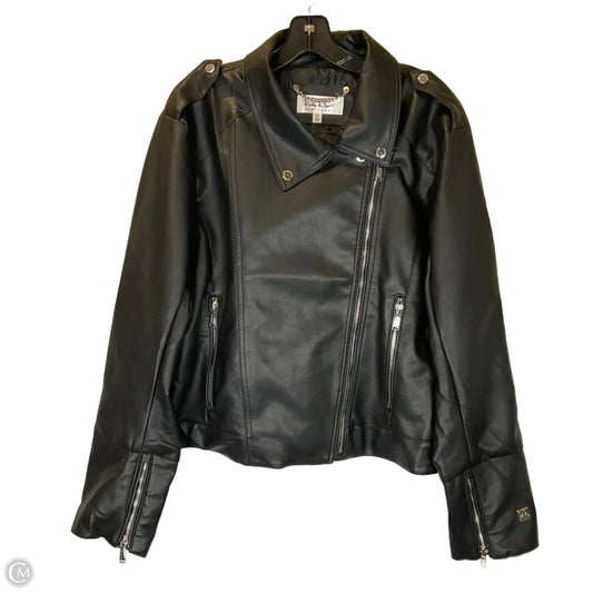Jacket Moto By Nicole Miller In Black, Size: 2x