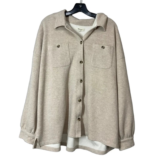 Jacket Shirt By Madewell In Cream, Size: Xxl