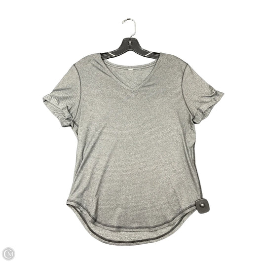 Athletic Top Short Sleeve By Lululemon In Grey, Size: S