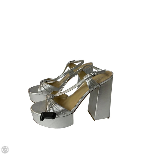 Shoes Heels Block By Michael By Michael Kors In Silver, Size: 9