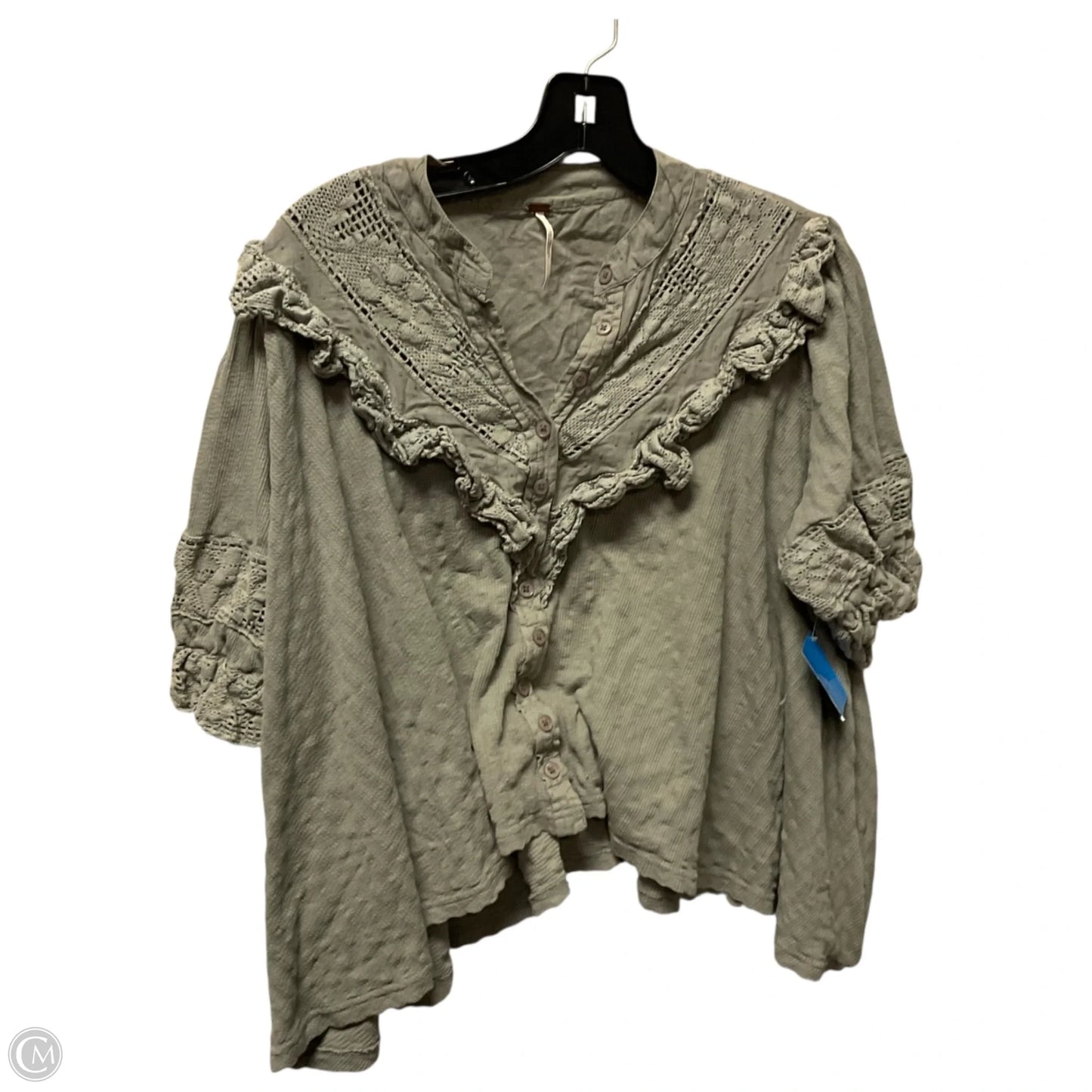 Top Short Sleeve By Free People In Green, Size: S