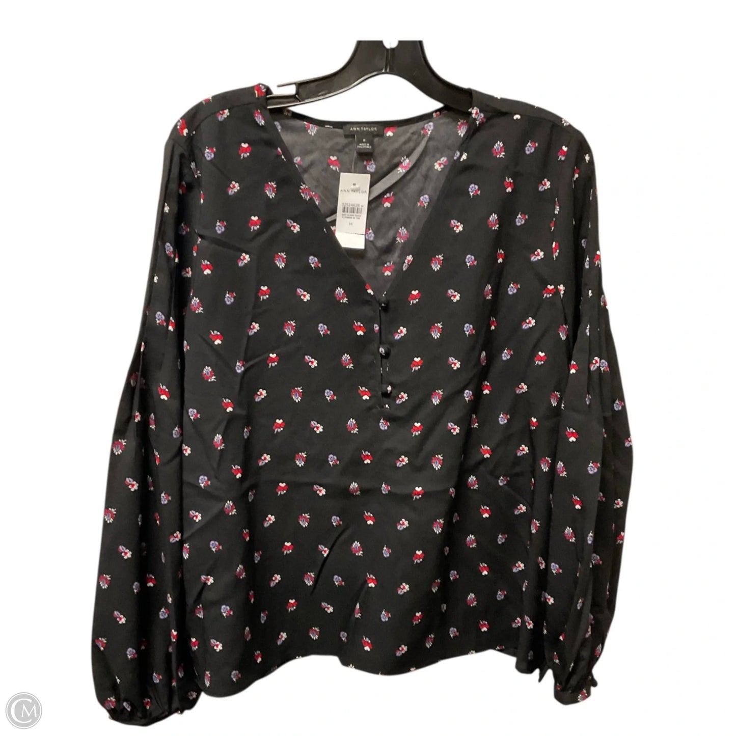 Top Long Sleeve Basic By Ann Taylor In Black, Size: M