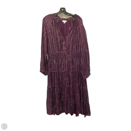 Dress Casual Midi By Wonderly In Purple, Size: L