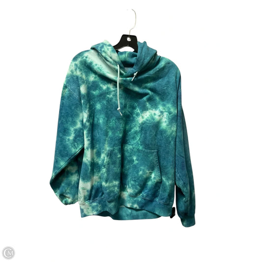 Sweatshirt Hoodie By Cme In Blue & Green, Size: L