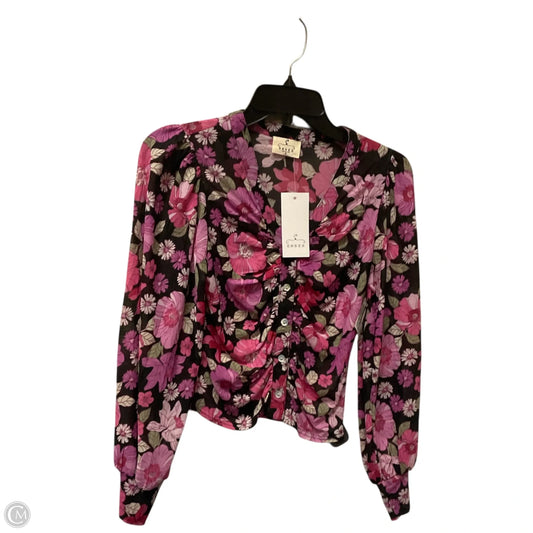 Top Long Sleeve Basic By Ember In Floral Print, Size: S