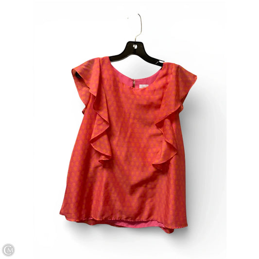 Top Short Sleeve Basic By J.marie In Orange & Pink, Size: L