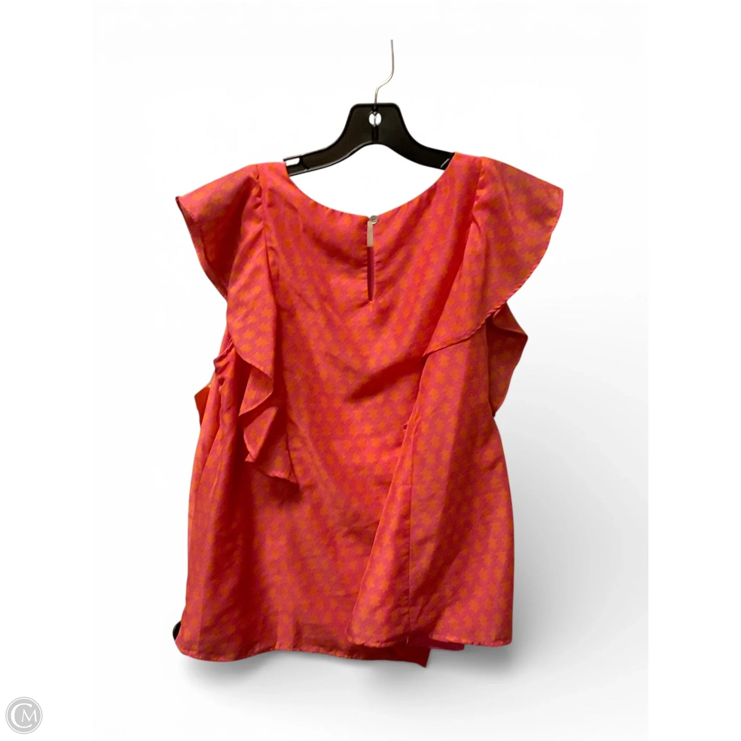 Top Short Sleeve Basic By J.marie In Orange & Pink, Size: L