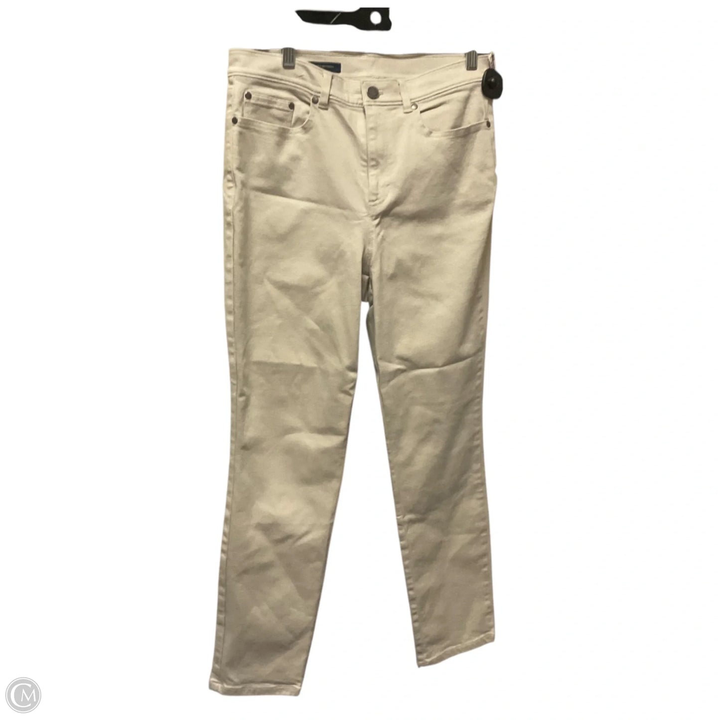 Jeans Straight By Brooks Brothers In Cream Denim, Size: 10