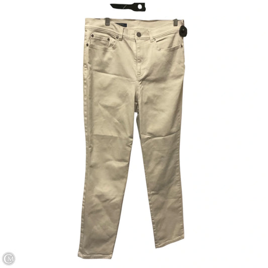 Jeans Straight By Brooks Brothers In Cream Denim, Size: 10