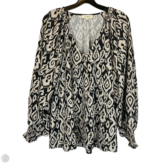 Top Long Sleeve By Umgee In Black & White, Size: Xl