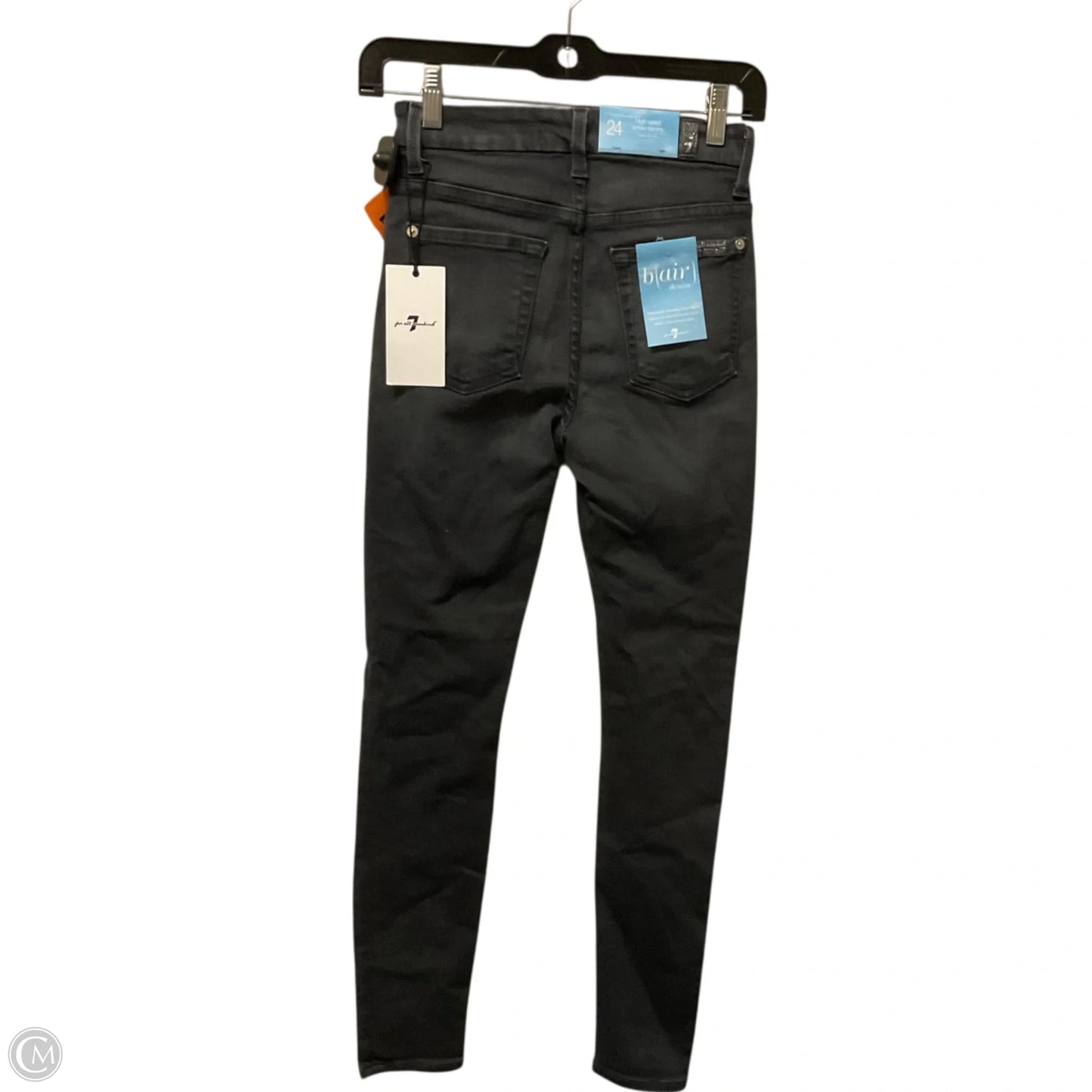 Jeans Skinny By 7 For All Mankind In Black Denim, Size: 0