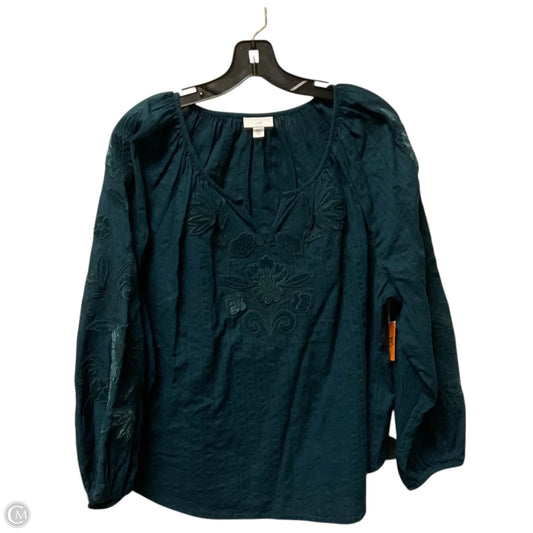 Top Long Sleeve By J. Jill In Blue, Size: L