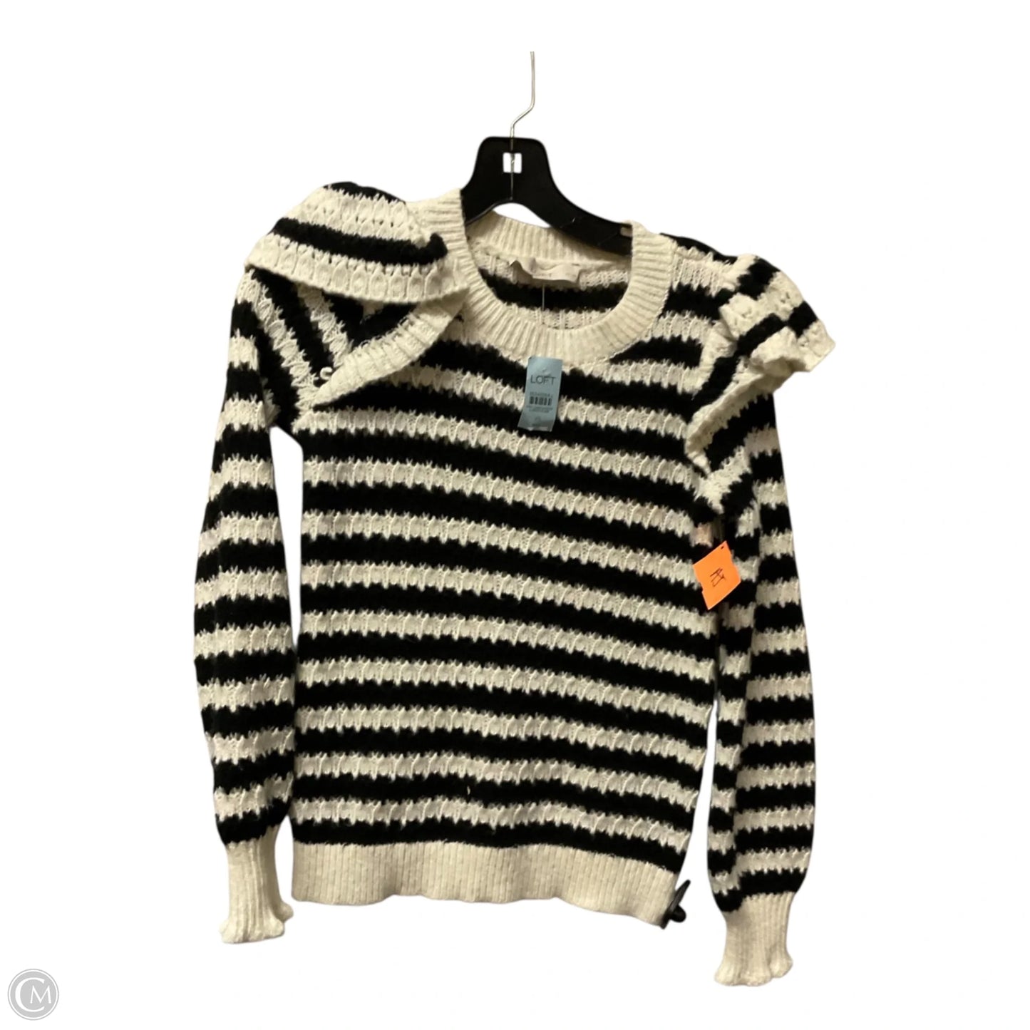 Sweater By Loft In Black & White, Size: Xs