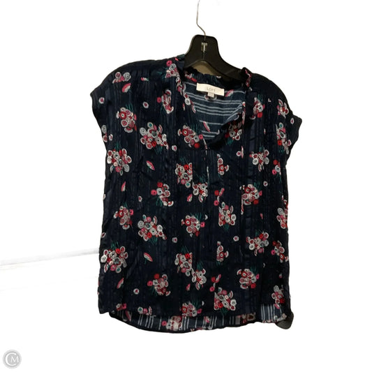 Top Short Sleeve By Loft In Floral Print, Size: Xs