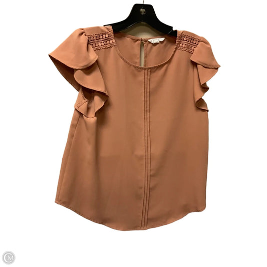 Top Short Sleeve By Mine In Peach, Size: S