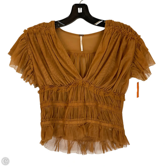 Top Short Sleeve By Free People In Brown, Size: M