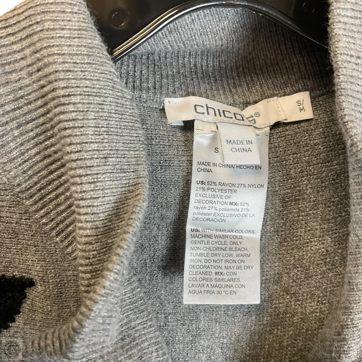 Jacket Shirt By Chicos In Grey, Size: M