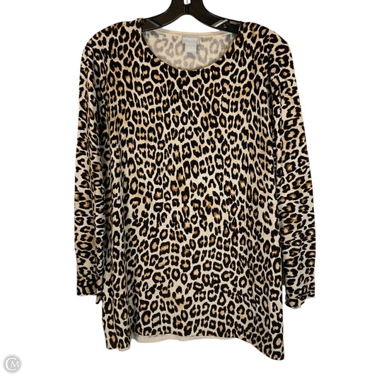Top Long Sleeve By Chicos In Animal Print, Size: M