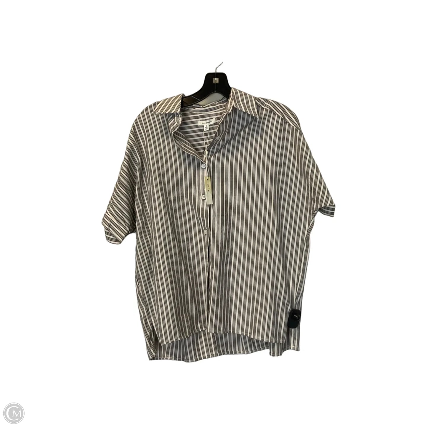 Top Short Sleeve Basic By Max Studio In Striped Pattern, Size: S