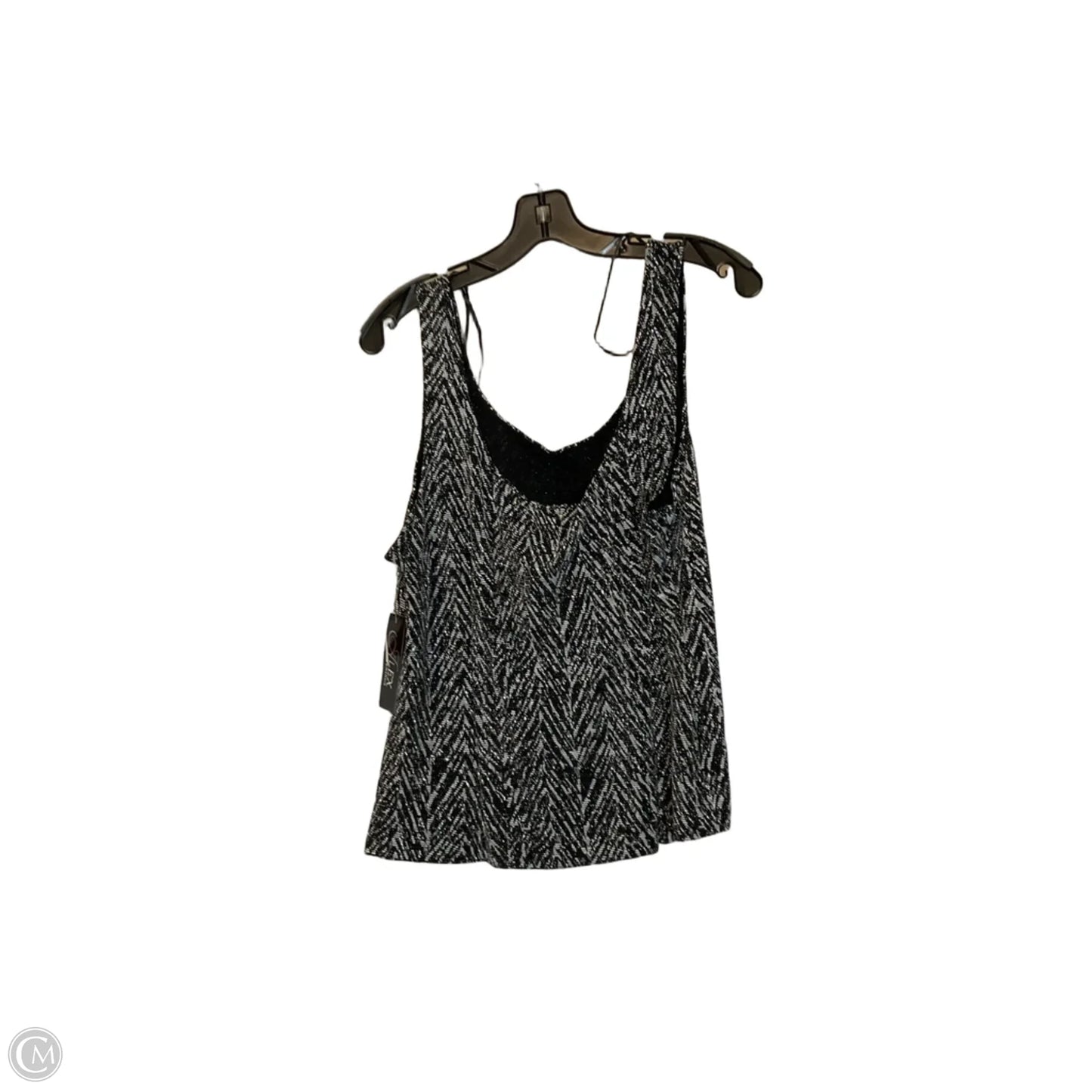 Top Sleeveless By Alex Evenings In Black & White, Size: Xl
