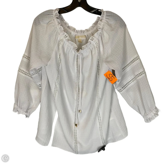 Top Long Sleeve By Michael By Michael Kors In White, Size: M