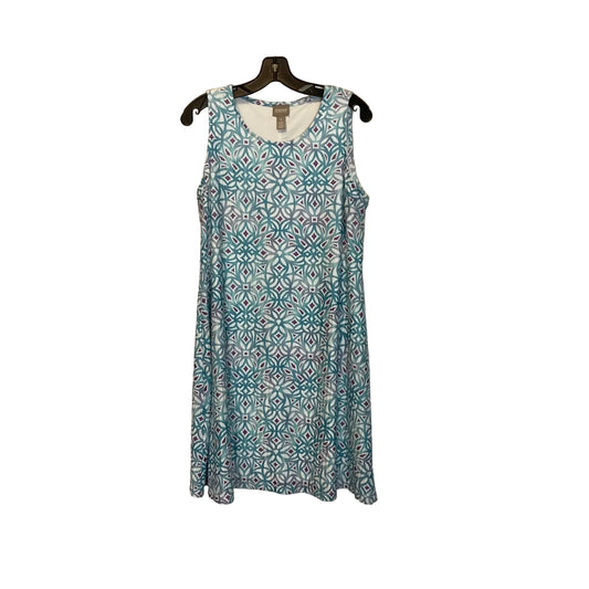 Dress Casual Midi By Chicos In Blue, Size: S