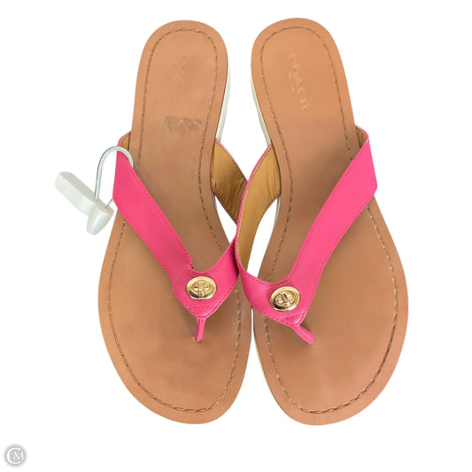 Sandals Designer By Coach In Brown, Size: 7.5