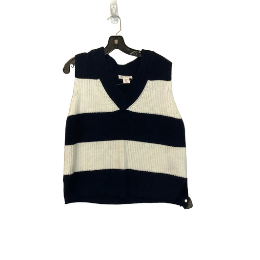 Vest Sweater By Jessica Simpson In Blue & White, Size: Xl