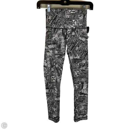 Athletic Leggings Capris By Lululemon In Black & White, Size: 2