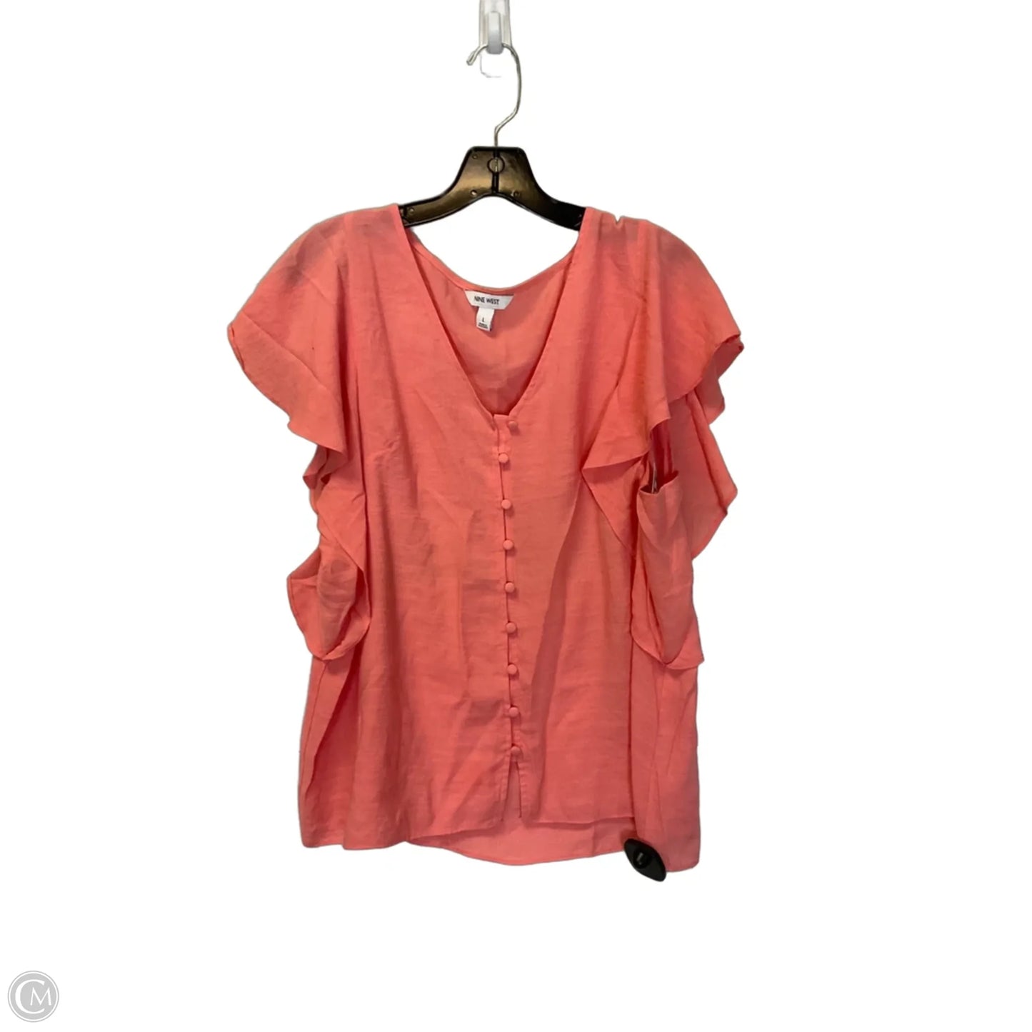 Top Short Sleeve By Nine West In Pink, Size: L