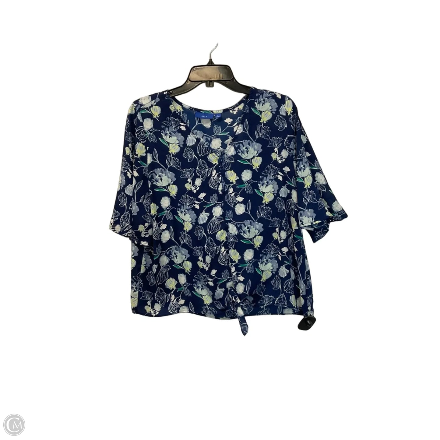 Top Short Sleeve By Apt 9 In Blue, Size: L