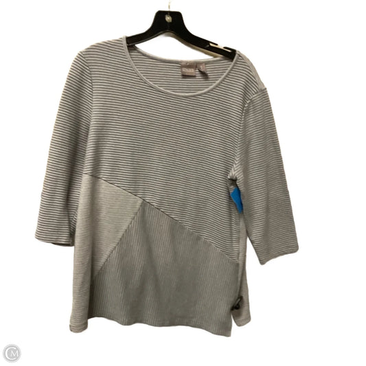 Top 3/4 Sleeve By Chicos In Grey, Size: M