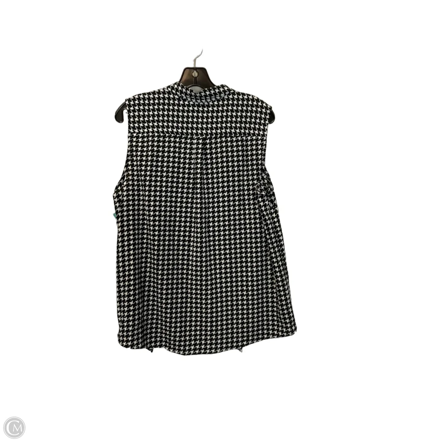 Top Sleeveless By Kasper In Black & White, Size: L