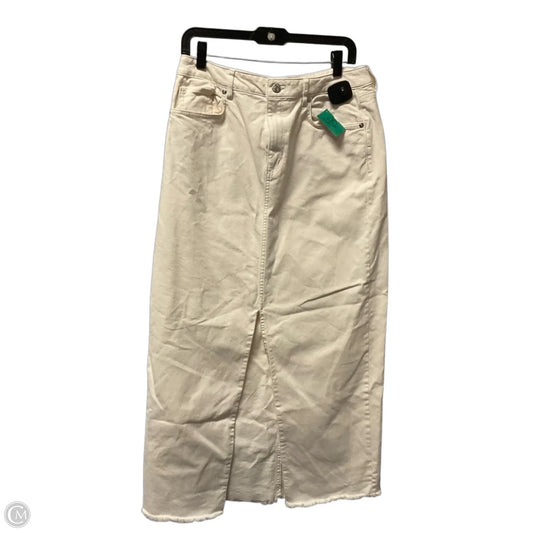Skirt Maxi By Loft In White Denim, Size: 10