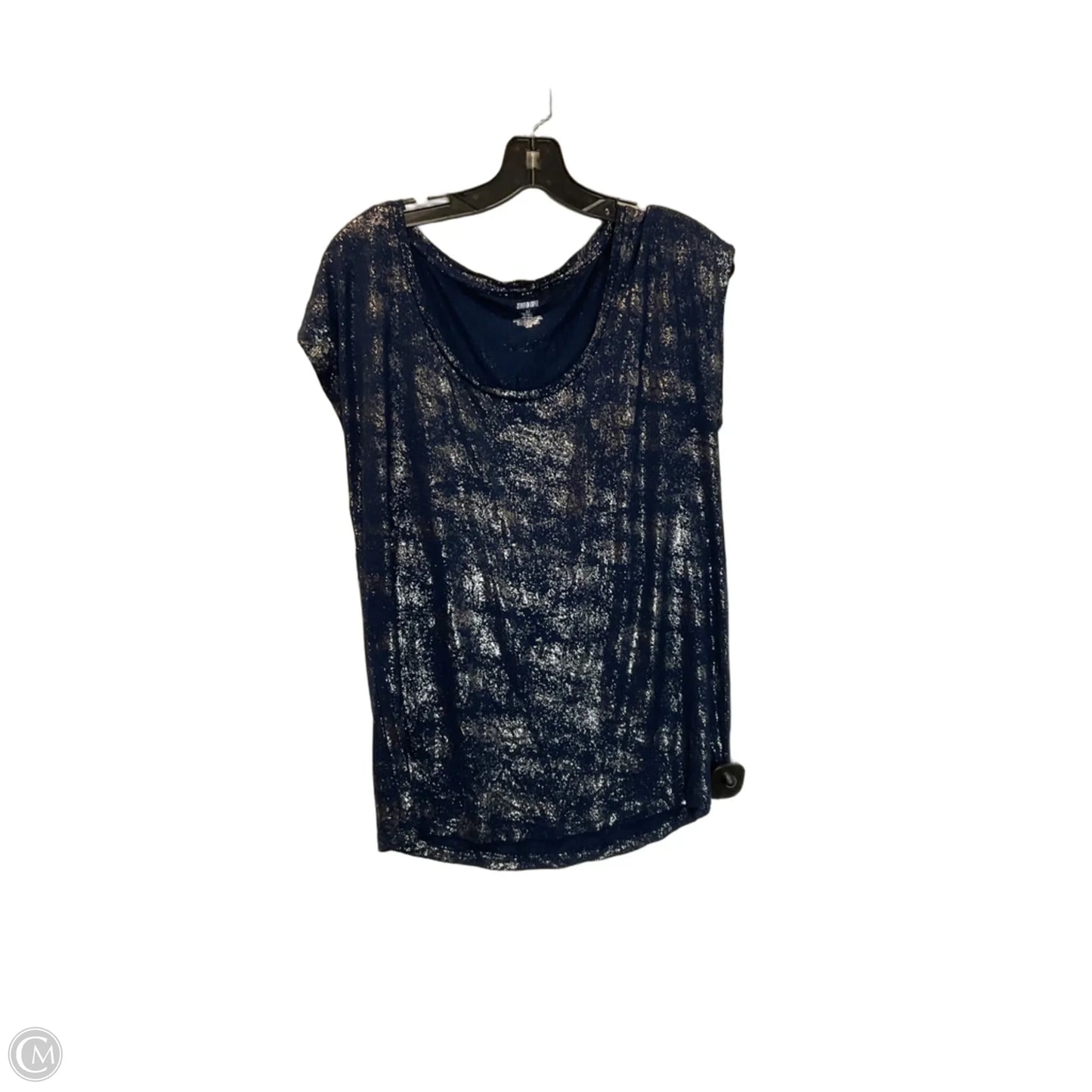 Top Short Sleeve Basic By Jennifer Lopez In Blue, Size: M
