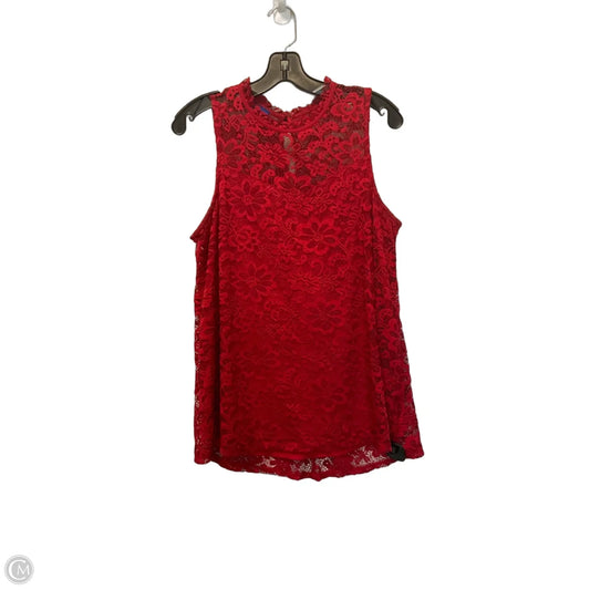 Top Sleeveless By Apt 9 In Red, Size: M