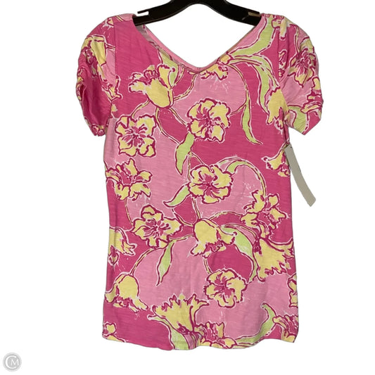 Top Short Sleeve Designer By Lilly Pulitzer In Pink, Size: S