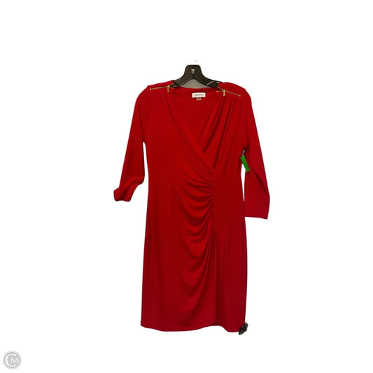 Dress Party Midi By Calvin Klein In Red, Size: 4