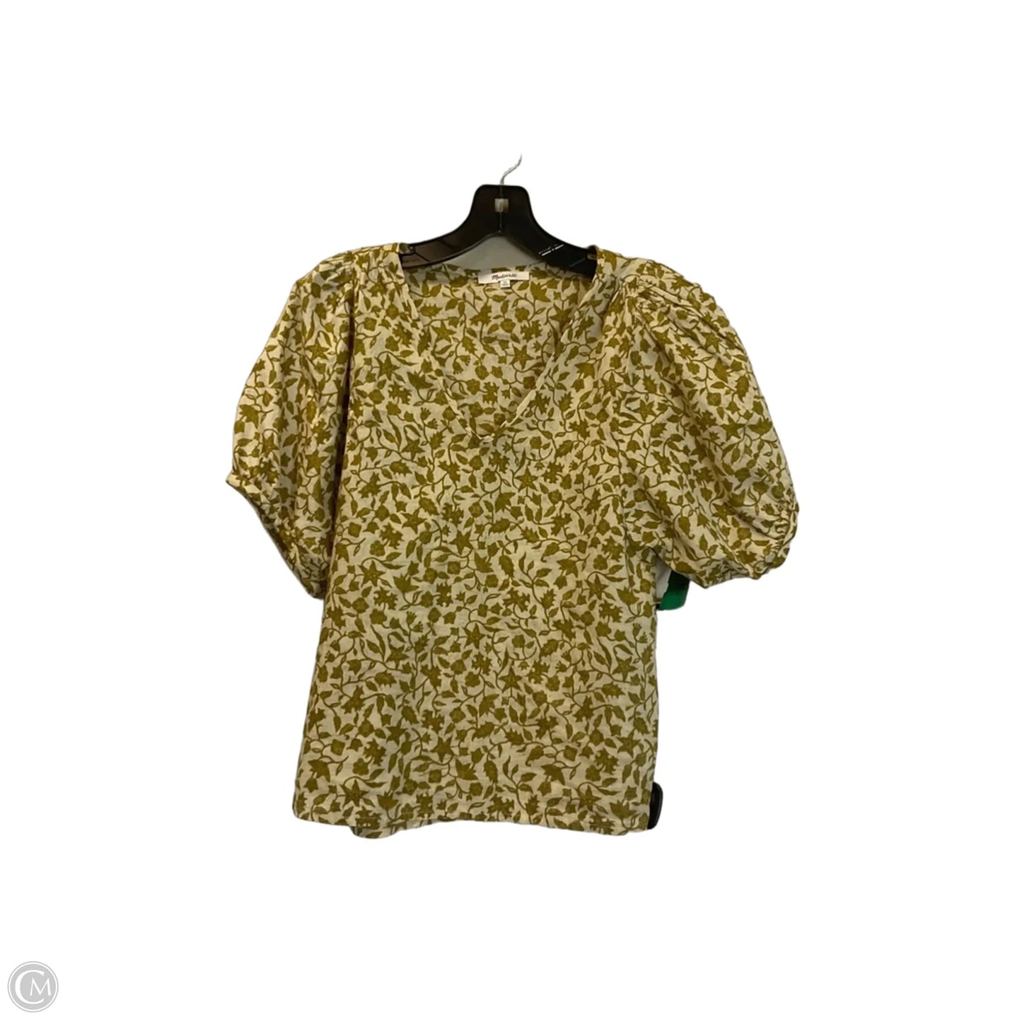 Top Short Sleeve By Madewell In Yellow, Size: Xs