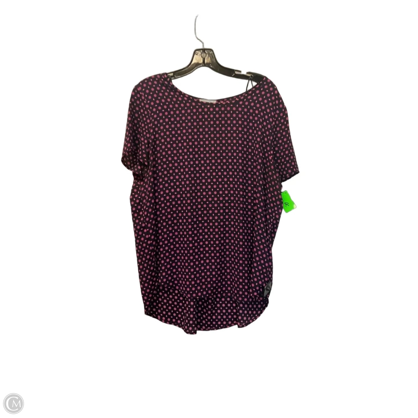 Top Short Sleeve By Pleione In Blue & Pink, Size: L