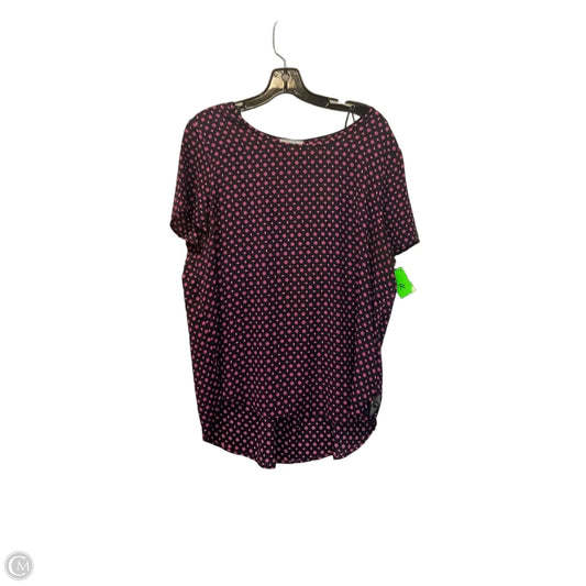 Top Short Sleeve By Pleione In Blue & Pink, Size: L