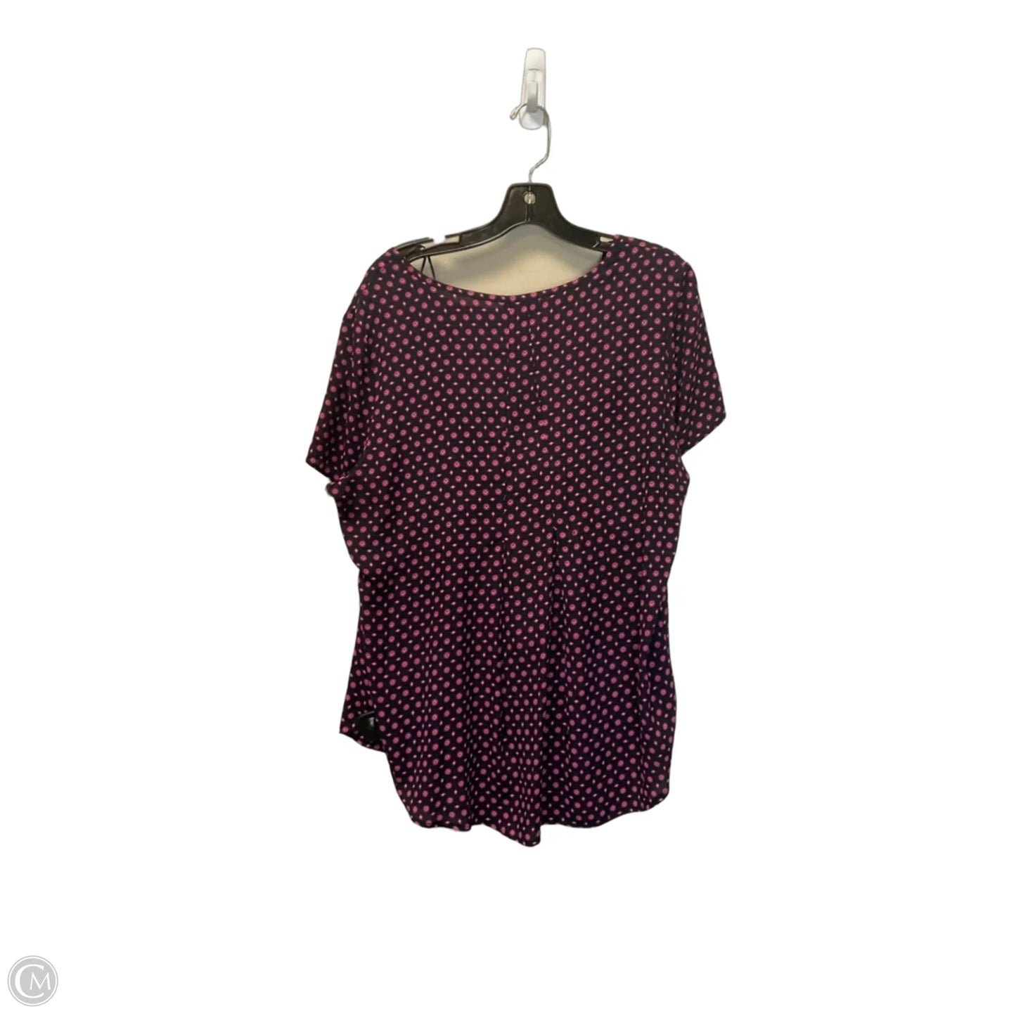 Top Short Sleeve By Pleione In Blue & Pink, Size: L