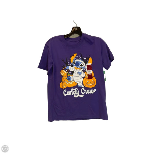 Top Short Sleeve Basic By Disney In Purple, Size: S