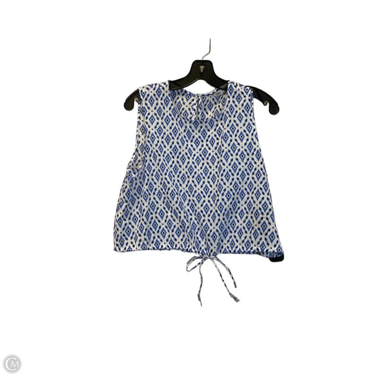 Top Sleeveless By Zara In Blue & White, Size: M