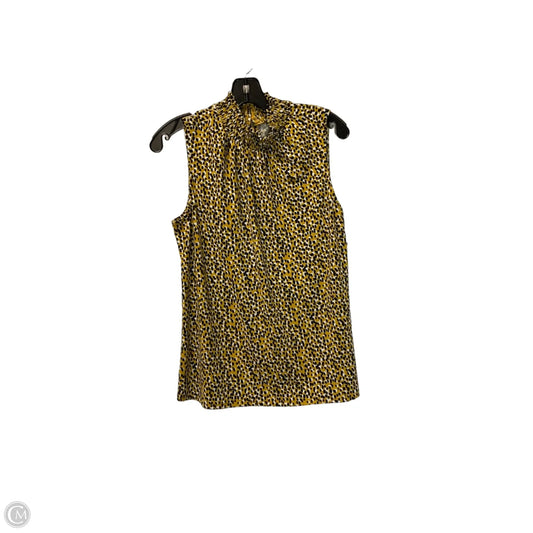 Top Sleeveless By Adrianna Papell In Black & Yellow, Size: M