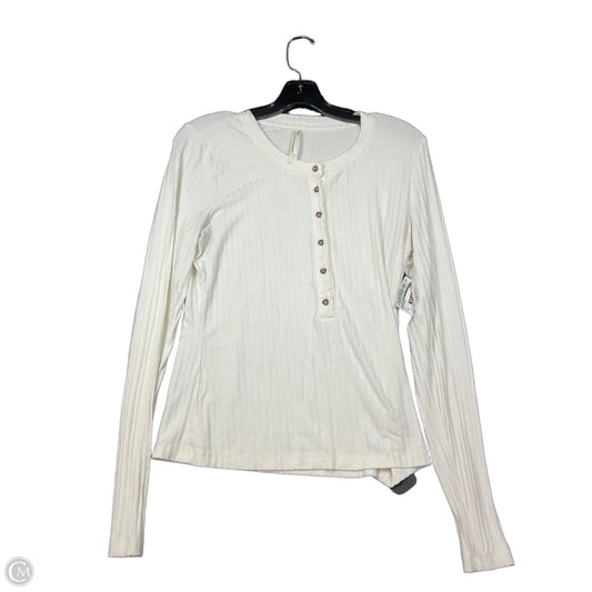 Top Long Sleeve Basic By Anthropologie In White, Size: M