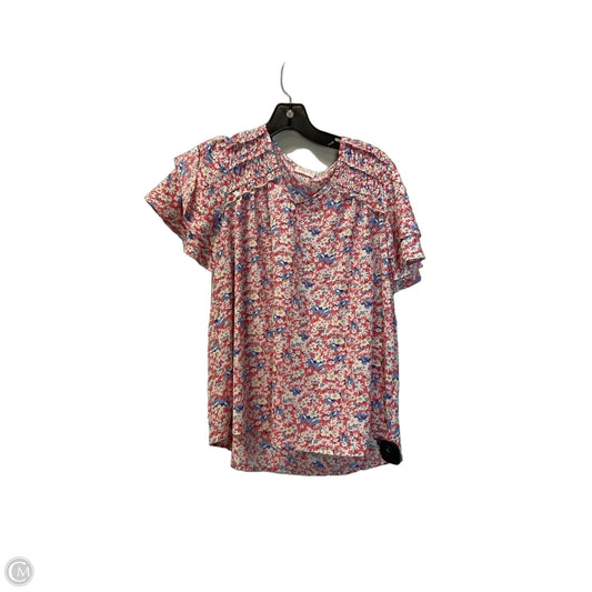 Top Short Sleeve By Hailey & Co In Floral Print, Size: S