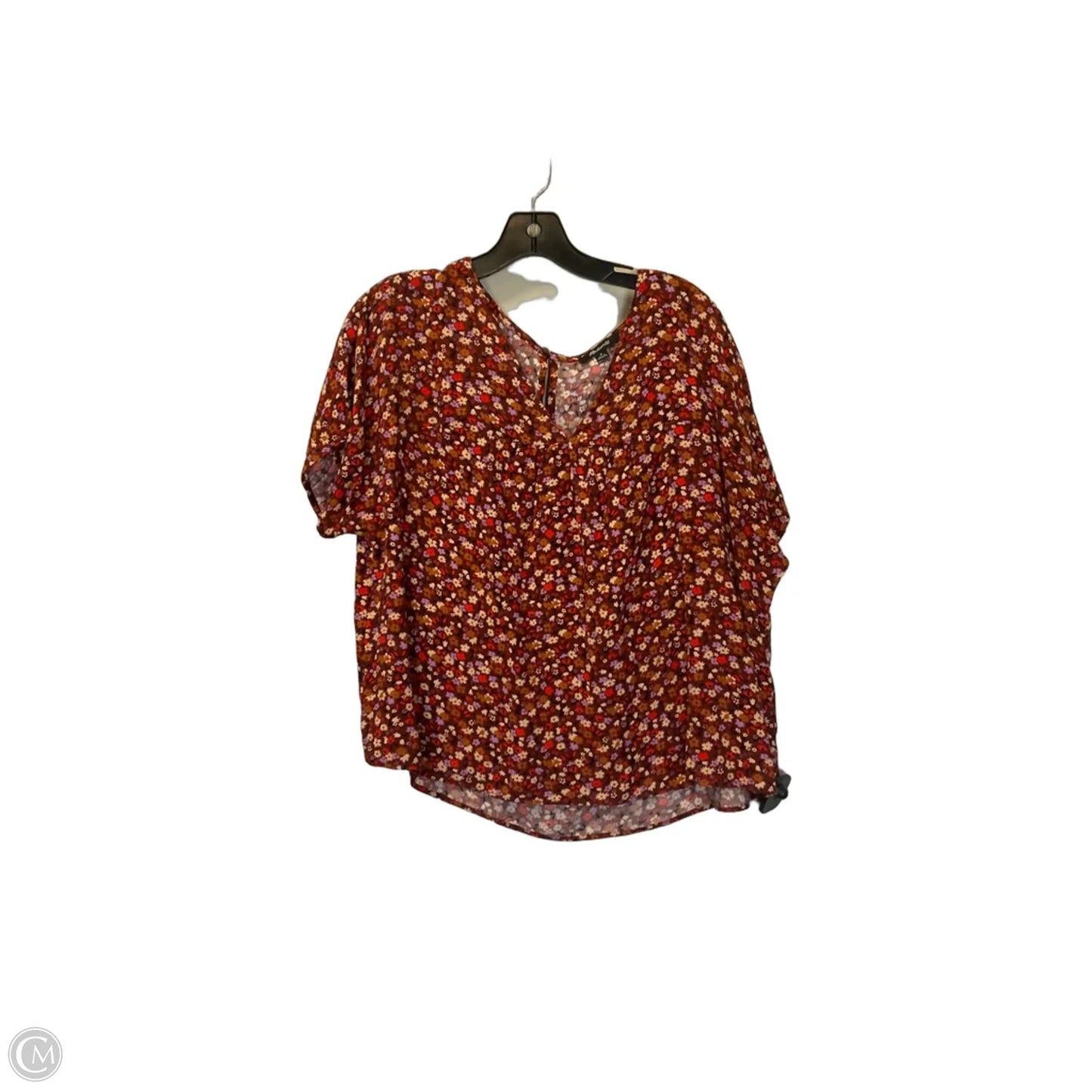 Top Short Sleeve By Madewell In Floral Print, Size: M